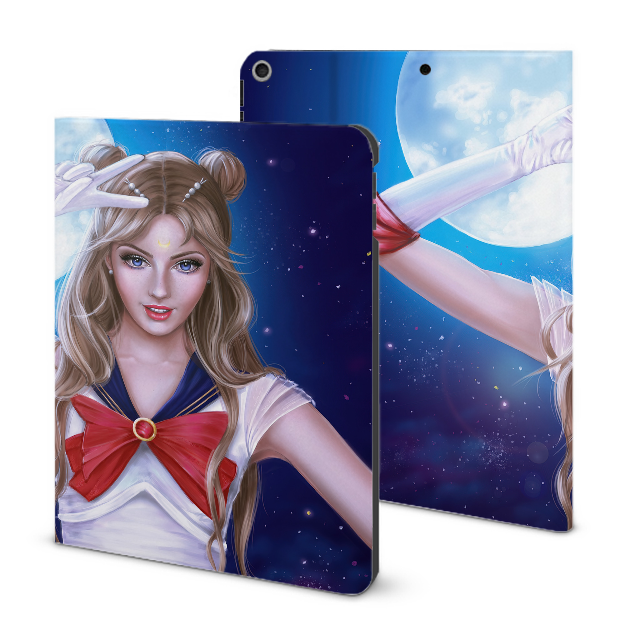 （画像用） 美少女戦士セーラームーン Sailor Moon IPad ケース ブック型 PUレザー TPU 耐衝撃 軽量 薄型 ペン収納なし 全面保護 IPad 各モデル対応